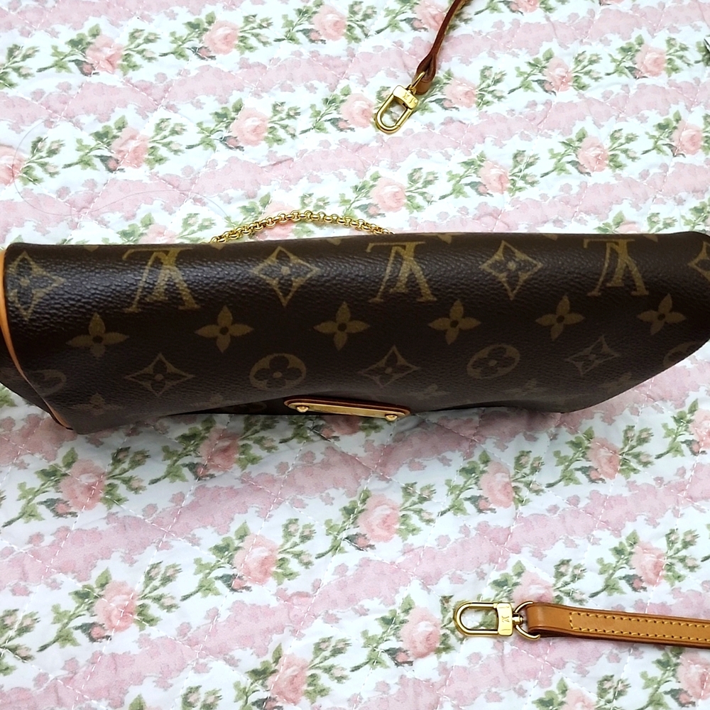 💎 Louis Vuitton 2 Way Eva Signature Brown Monogram Crossbody Pochette Bag - Picture 12 of 17